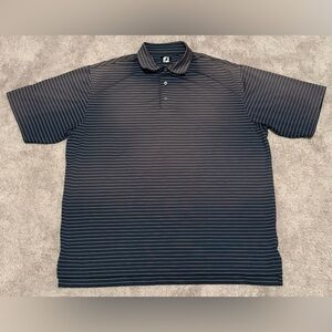 Footjoy Shirt Men’s Size XL Navy Striped Performance Golf Polo Stretch Comfort